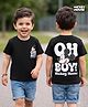 Babyhug Disney 100% Cotton Knit Half Sleeves T-Shirt With Mickey Mouse Graphic - Black