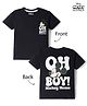 Babyhug Disney 100% Cotton Knit Half Sleeves T-Shirt With Mickey Mouse Graphic - Black