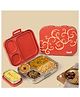 Basil Bento Box Quad Plus 4 Compartment Stainless Steel Lunch Box 1020ml BPA Free Lid Leak Proof - Jaipuri Jaali