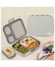 Basil Bento Box Quad Plus 4 Compartment Stainless Steel Lunch Box 1020ml BPA Free Lid Leak Proof - Classic Grey
