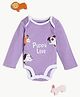 bontots Organic Cotton Knit Full Sleeves Puppies Printed Onesie -  Lavender