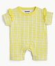 bontots Organic Cotton Knit Half Sleeves Abstract Printed Romper - Yellow