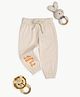 bontots Organic Cotton Knit Do the Things You Love Text Printed Joggers - Cream