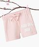bontots Organic Cotton Knit Play All Day Text Printed Shorts - Pink
