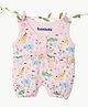 bontots Organic Cotton Knit Sleeveless Animals Printed Rompers - Pink