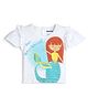 bontots Organic Cotton Knit Half Sleeves Mermaid Printed Tee - White
