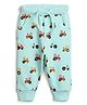 bontots Organic Cotton Knit Vehicles Printed Joggers - Green