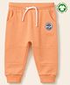bontots Organic Cotton Knit Cool Kid Patch Detailed Joggers - Orange
