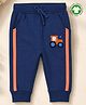bontots Organic Cotton Knit Tractor Patch Detailed Joggers - Blue
