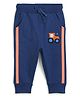 bontots Organic Cotton Knit Tractor Patch Detailed Joggers - Blue