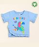 bontots Organic Cotton Knit Half Sleeves Good Vibe Text Printed Tee - Blue