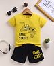 NUTTY BUTTY Sinker Knit Half Sleeves Gaming Console Printed Tee & Shorts Set - Mustard