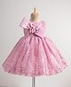 Blabber Sleeveless Sequins Stone & Pearl Embellished Bow & Floral Applique Detailed Knee Length Dress  - Blush Pink