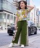 OLLINGTON ST. Cotton Sinker Knit Half Sleeves Top & Culottes Set Tokyo Print - Beige
