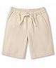 Pine Kids Cotton Elastane Woven Above Knee Length Solid Shorts - Beige