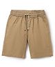 Pine Kids Cotton Elastane Woven Above Knee Length Solid Shorts - Brown
