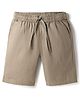 Pine Kids Cotton Elastane Woven Above Knee Length Solid Shorts - Grey