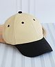 Dukiekooky Colour Blocked Baseball Cap - Beige & Black - Circumference - 51 Cms