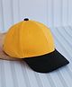 Dukiekooky Cotton Colour Blocked Baseball Cap - Mustard & Black - Circumference 51 Cm