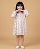 BYB Premium Rayon Moss Crepe Woven Full Sleeves Floral Printed Dress - White