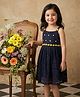 BYB Premium Lace Woven Sleeveless Floral Embellished Dress - Navy Blue