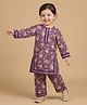 BYB Premium Cotton Woven Full Sleeves Floral Printed Kurti & Salwar Set - Purple