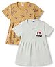 Ben Benny Interlock Knit Half Sleeves Floral Printed Frocks Pack Of 2 - Multicolor