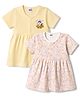 Ben Benny Interlock Knit Half Sleeves Bunny & Floral Printed Frocks Pack Of 2 - Multicolor