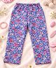 Parrot Crow Cotton Knit Floral Printed Pajama - Blue