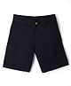Pine Kids Cotton Elastane Woven Above Knee Length Solid Shorts - Black