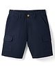 Pine Kids Cotton Elastane Woven Above Knee Length Solid Shorts - Navy Blue