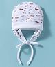 Ben Benny Interlock Knit Baby Cap With Car Print White - Diameter 17 cm