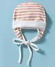 Ben Benny Interlock Knit Striped Baby Cap With Peach - Diameter 16 cm