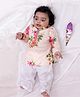 KID1 Cotton Woven Full Sleeves Floral Printed Kurta & Pyjama Set - Off White