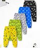 Trampoline Cotton Blend Knit Pack Of 5 Football Bear & Space Theme Printed Pajamas - Multi Colour