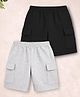 Trampoline Cotton Blend Knit Pack Of 2 Solid Cargo Shorts - Grey & Black