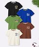 Trampoline Cotton Blend Knit Pack Of 5 Half Sleeves Vehicles & Camping Theme Printed Tees - Multi Colour