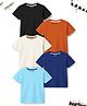 Trampoline Cotton Blend Knit Pack Of 5 Half Sleeves Solid Tees - Multi Colour