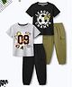 Trampoline Cotton Blend Knit Pack Of 2 Half Sleeves Sport Theme Printed Tees & Joggers Set - Multi Colour