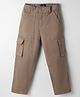 Pine Kids Cotton Elastane Woven Full Length Solid Color Trousers - Khaki