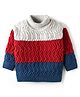 Babyhug Knit Full Sleeves Pullover Sweater Cable Knit Design - Red