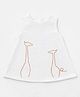 Spool Junior Cotton Woven Sleeveless Animal Printed Dress - White