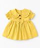 Spool Junior Cotton Woven Half Sleeves Bow Applique Detailed Dress - Yellow