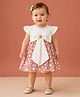 Spool Junior Cotton Woven Cap Sleeves Polka Dots Printed & Bow Applique Detailed - Peach