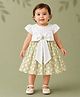 Spool Junior Cotton Woven Cap Sleeves Polka Dots Printed & Bow Applique Detailed - Green