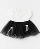Spool Junior Cotton Woven Half Puffed Sleeves Lace Embellished & Bow Applique Detailed Dress - White