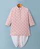EARTHY TOUCH Cotton Woven Full Length Floral Embroidered Kurta & Dhoti Set - Pink