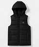 Pine Kids Woven Sleeveless Hooded Padded Winter Jacket - Black