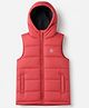Pine Kids Woven Padded/Quilted/ Winter Jacket with Sleeveless and Patch in Red for 4-5 Years