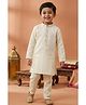Lagorii Linen Woven Full Sleeves Solid Kurta & Pyjama Set - Cream